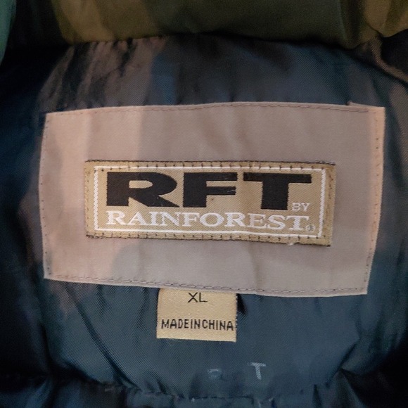 Rainforest RFT Thick Down Puffer Winter Jacket Coat Parka Hooded XL Dark Tan - Picture 7 of 16